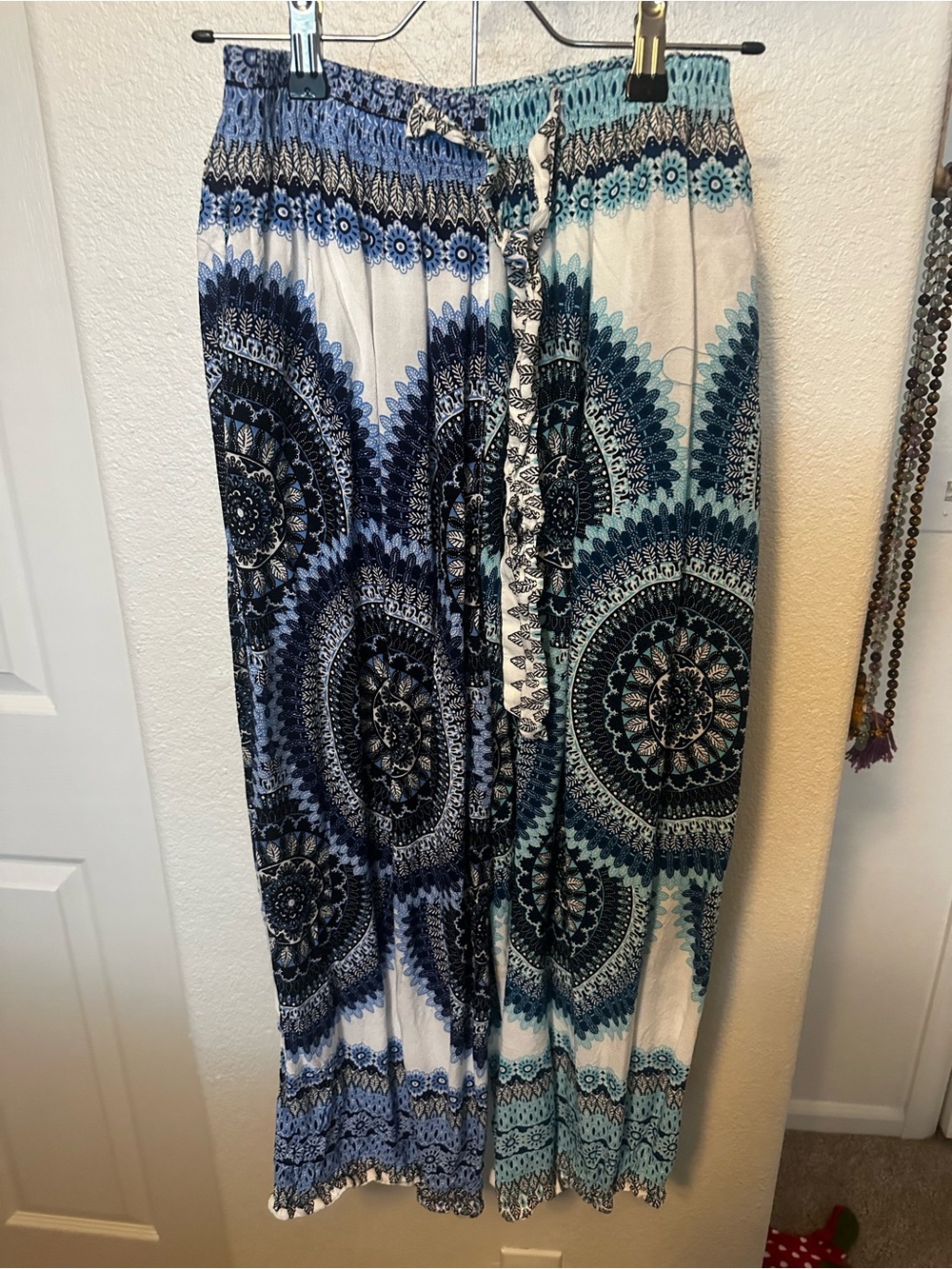 Blue Mandala Wide-Leg Palazzo Pants-NWOT